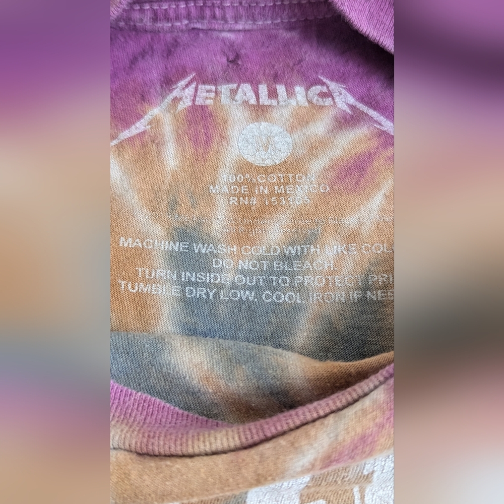 Metallica Tie Dye T-shirt Size Medium - Picture 3 of 6